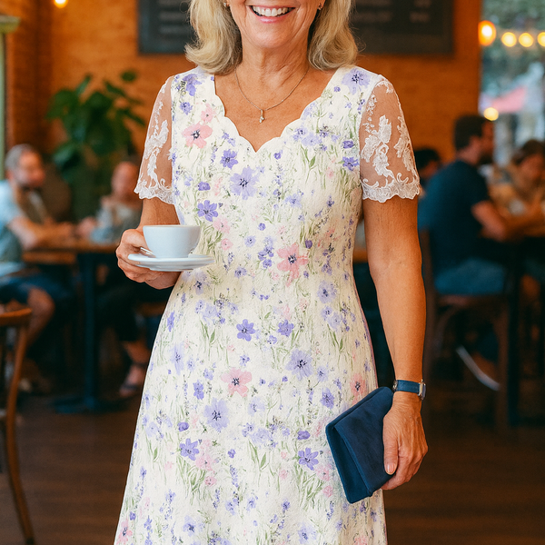 Adeline | Elegant Midi Dress – Flattering Fit with Arm & Tummy Coverage