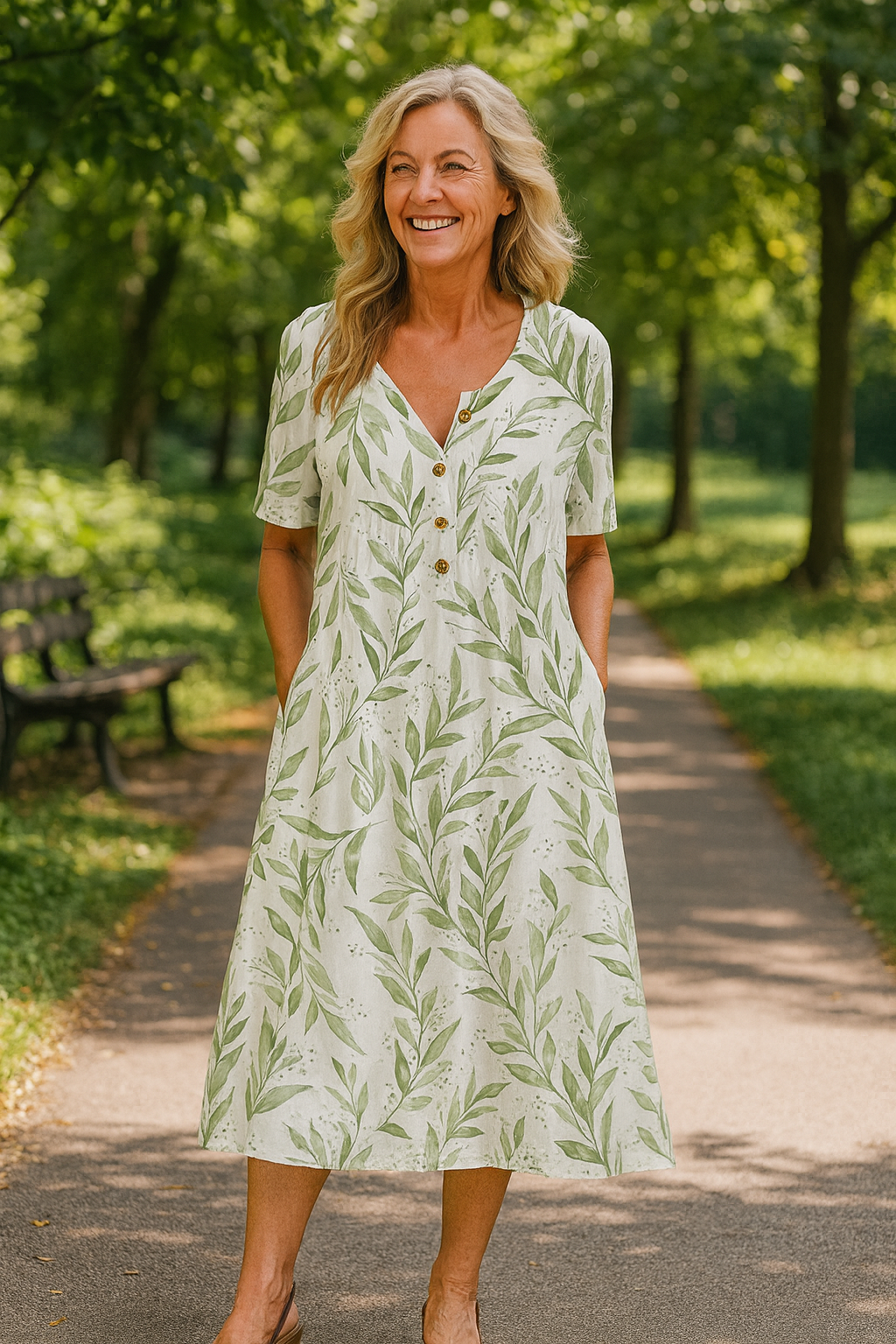 Florielle | BreezeFlow Midi Dress – Effortless Beauty, Everyday Ease