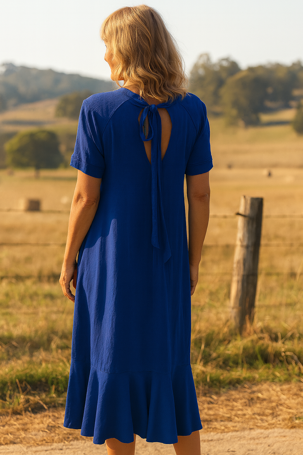 Maravie | FlowEase Midi Dress – Effortless Shape, Confident Movement