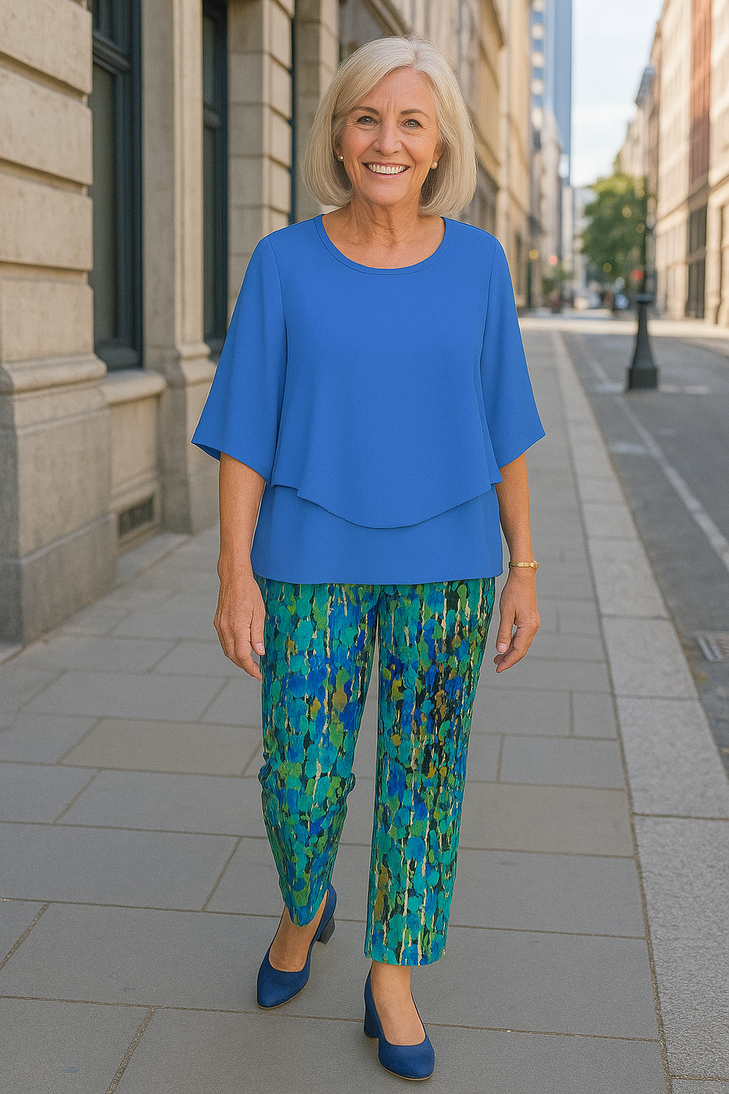 Rosalind| Sophisticated Two-Piece Set – Effortless Style, Lasting Comfort Azure Bloom