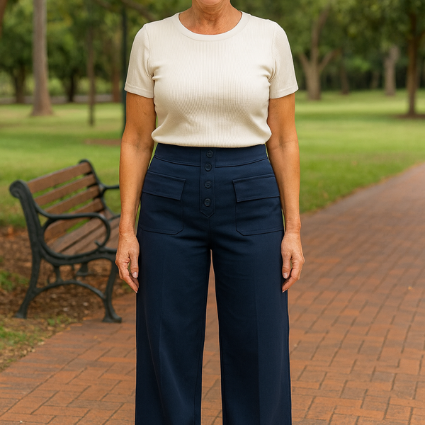Marjorie | High-Waist Stretch & No-Pill Trouser – Timeless Confidence