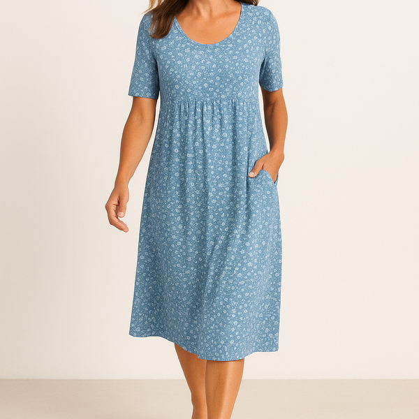 Maribelle | Effortless Floral Midi Dress - Covers upper arms & tummy