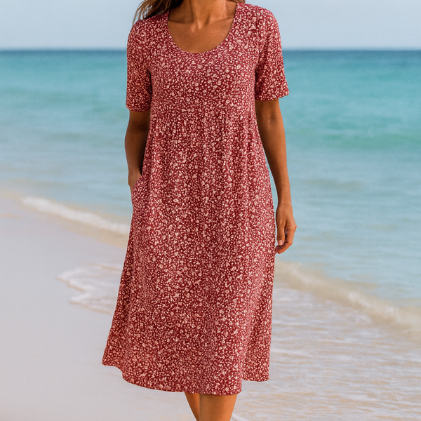 Maribelle | Effortless Floral Midi Dress - Covers upper arms & tummy