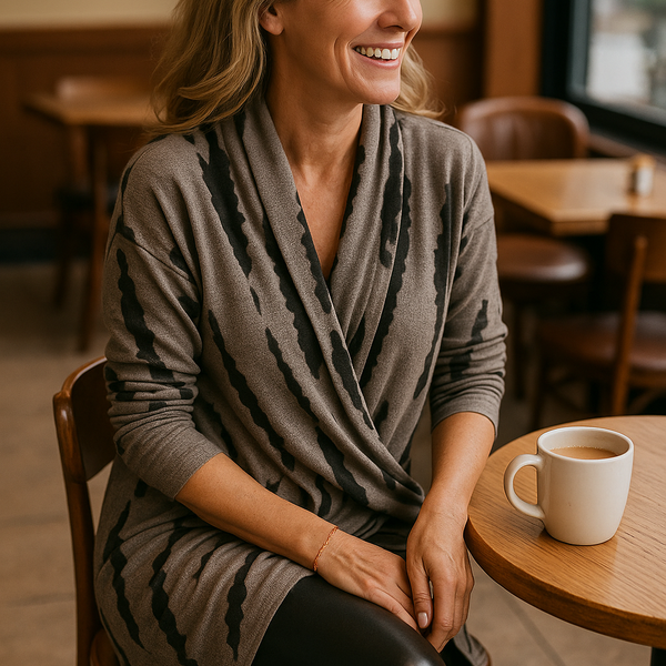 Anoria| Comfort Drape Dress – Tummy-Friendly & Arm Coverage
