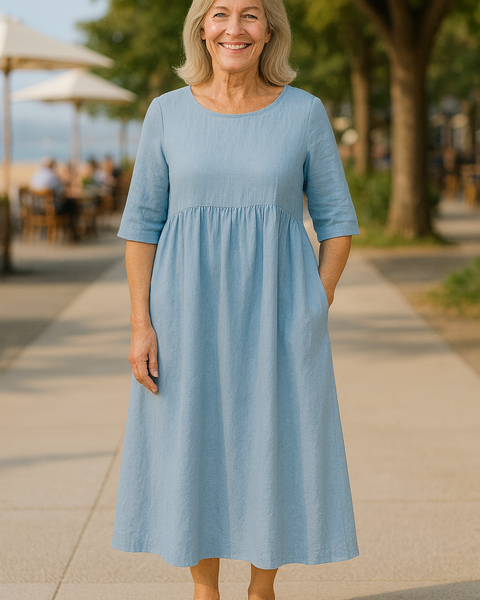 Anora| Flattering Cotton Pocket Dress