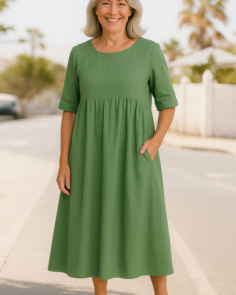 Anora| Flattering Cotton Pocket Dress