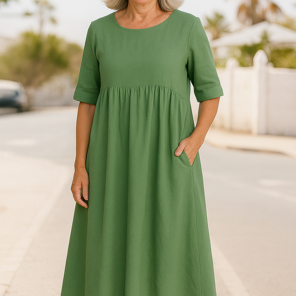 Anora| Flattering Cotton Pocket Dress