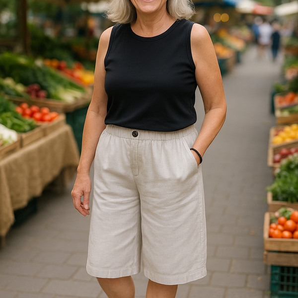 Hazel | Linen Comfort Shorts - Flattering coverage. Perfect warm-weather fit