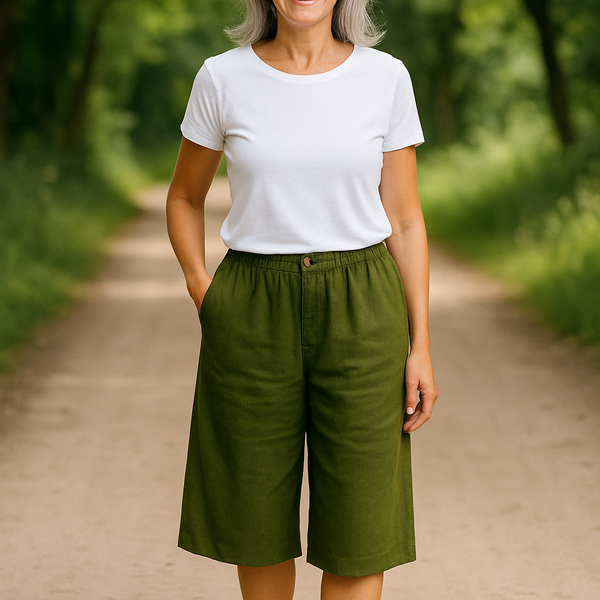 Hazel | Linen Comfort Shorts - Flattering coverage. Perfect warm-weather fit