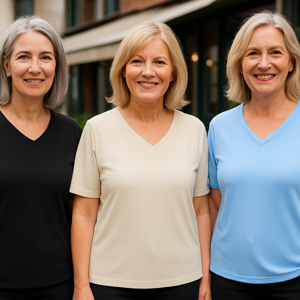 Olanna| Everyday Comfort Tee – 3 Pack for Flattering Tummy & Arm Coverage