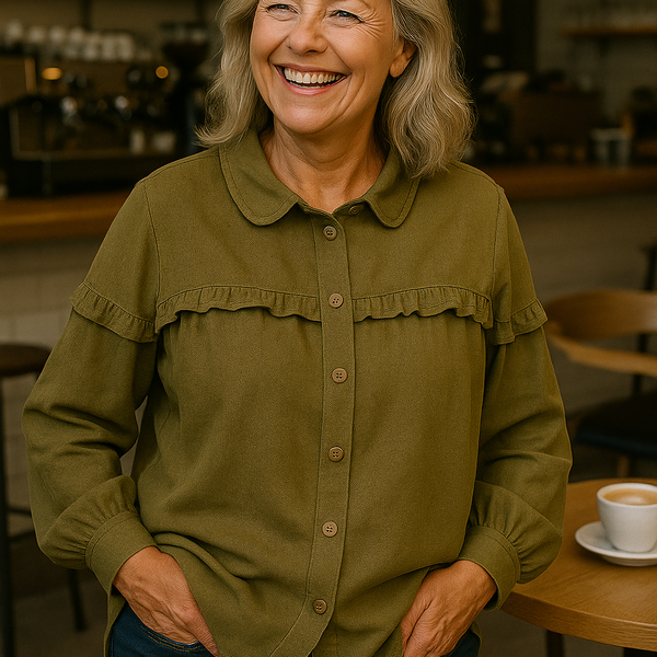 Judith |  Effortless Elegance Blouse – Wrinkle-Free with Feminine Ruffle Detail