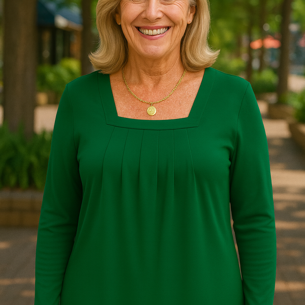 Colleen | Pleated Comfort Top – Long Sleeve Edition. Everyday confidence.