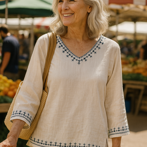 Mirella | V-Neck Blouse - Effortless Elegance, Everyday Confidence