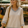 Mirella | V-Neck Blouse - Effortless Elegance, Everyday Confidence