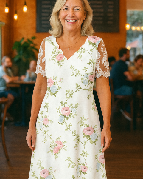 Adeline | Elegant Midi Dress – Flattering Fit with Arm & Tummy Coverage