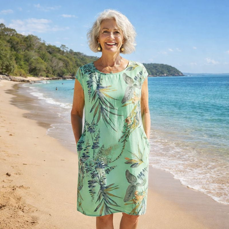 Caldra | Canvas Charm Midi Dress – Breezy Style, Everyday Ease