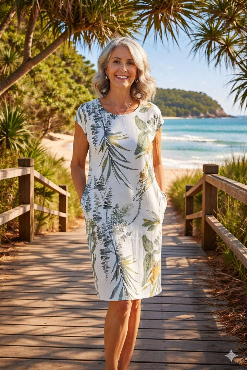 Caldra | Canvas Charm Midi Dress – Breezy Style, Everyday Ease