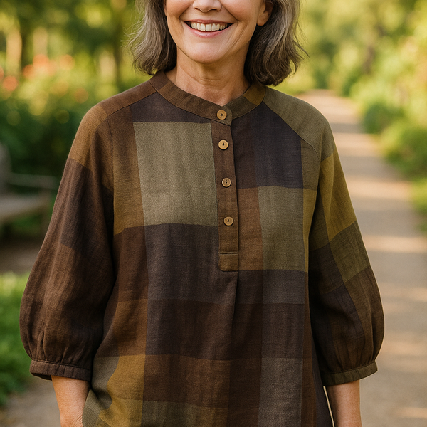 Willow Breeze Cotton-Linen Blouse