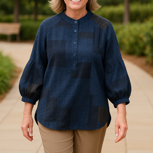 Willow Breeze Cotton-Linen Blouse