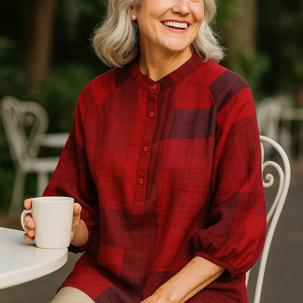 Willow Breeze Cotton-Linen Blouse
