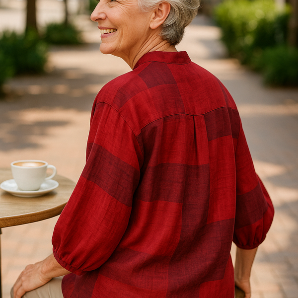 Willow Breeze Cotton-Linen Blouse