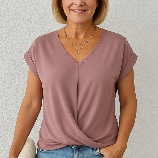 Liana | Soft Drape Twist-Front Top - Flattering, Comfortable & Elegant