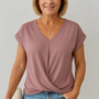 Liana | Soft Drape Twist-Front Top - Flattering, Comfortable & Elegant