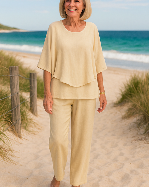 Rosalind | Sophisticated Two-Piece Set – Effortless Style, Lasting Comfort Buttercream
