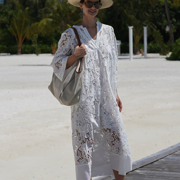 Luana Dress in White Lace