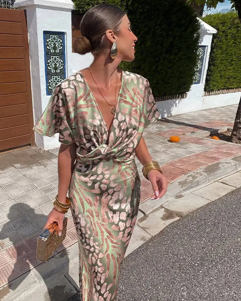 CLARANDRA™ - COPPER MIDI DRESS
