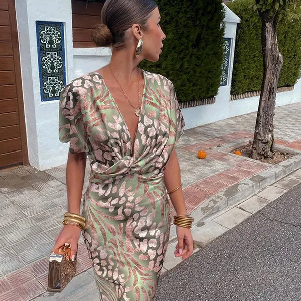 CLARANDRA™ - COPPER MIDI DRESS