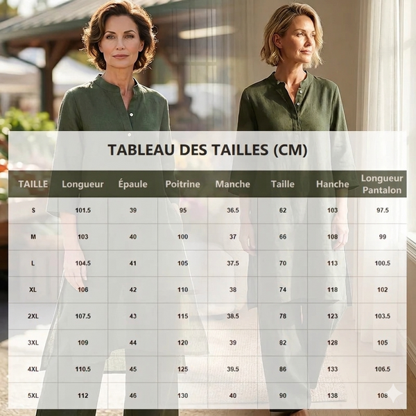 Melissa | Ensemble composé d'un haut unicolore et d'un pantalon ample