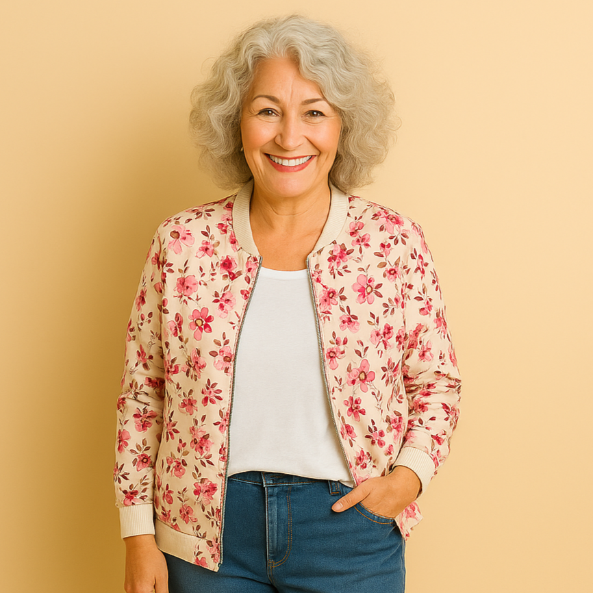 Hazel | Veste bomber avec imprimé floral moderne