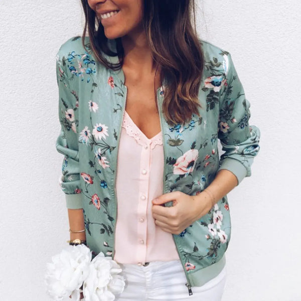 Hazel | Veste bomber avec imprimé floral moderne