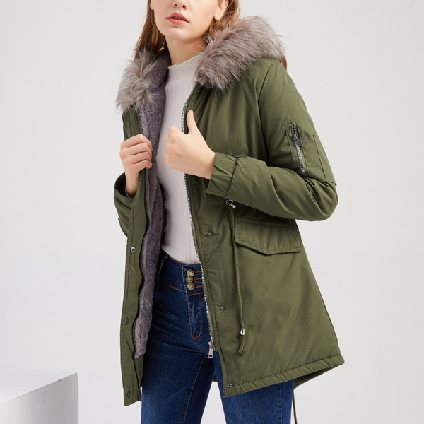 MARINA™ | Parka en Velours Chaud avec Bordure