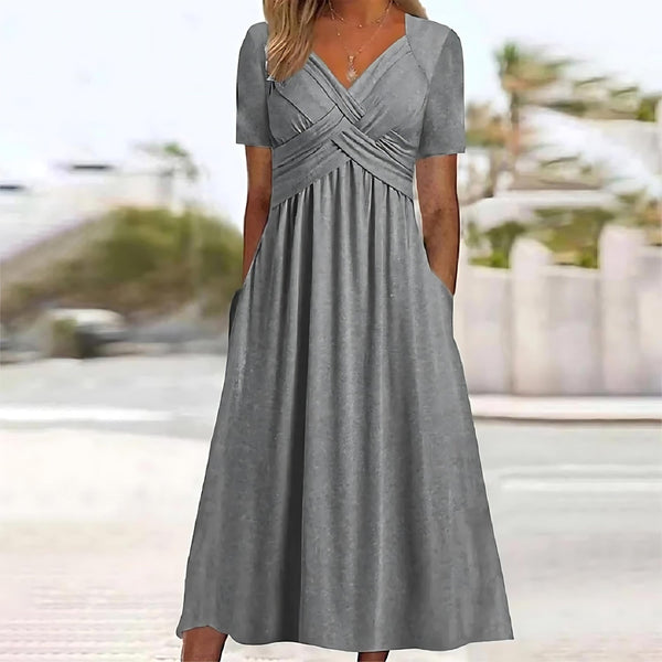Elisa ™ | Robe midi élégante avec contrôle du ventre flatteur