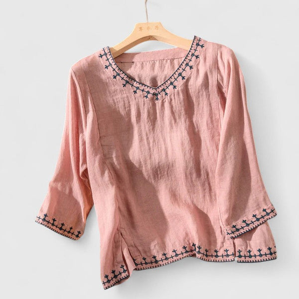 Mirella | V-Neck Blouse - Effortless Elegance, Everyday Confidence