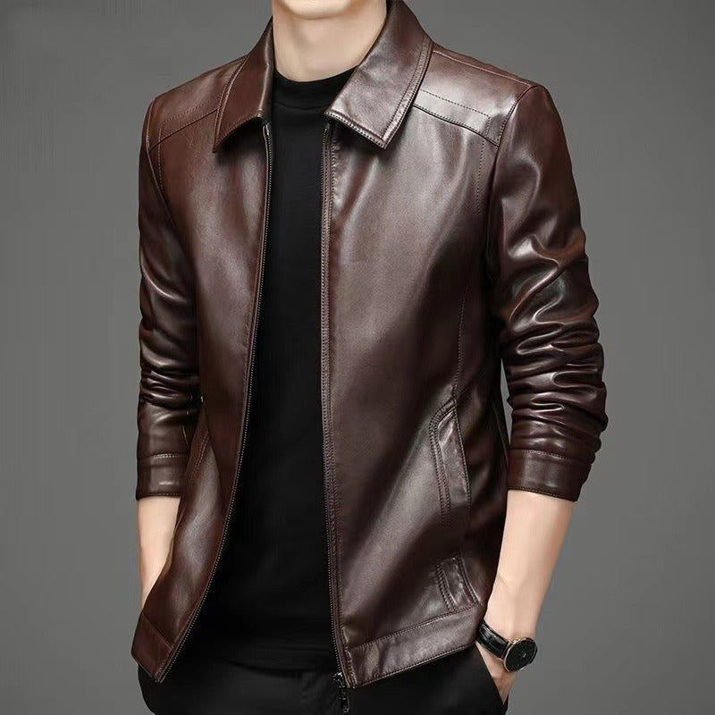 Veste en Cuir Décontractée