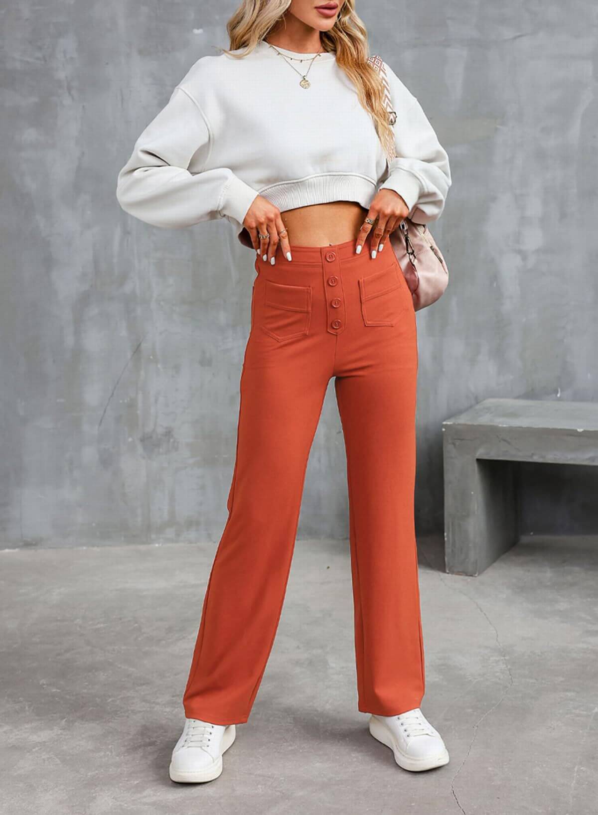 Marjorie | High-Waist Stretch & No-Pill Trouser – Timeless Confidence