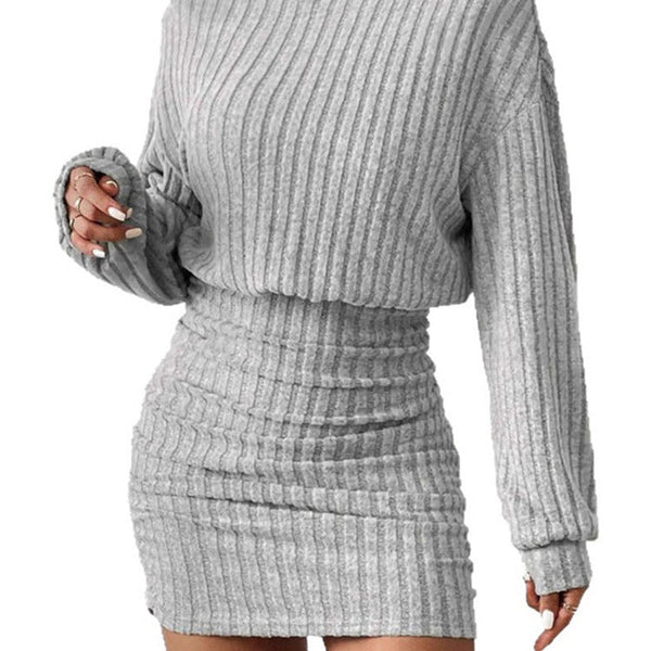 Robe Tricotée à Col Montant Nora