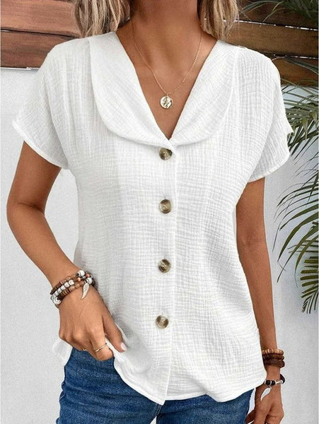 Nerida |Top with Collar and Buttons