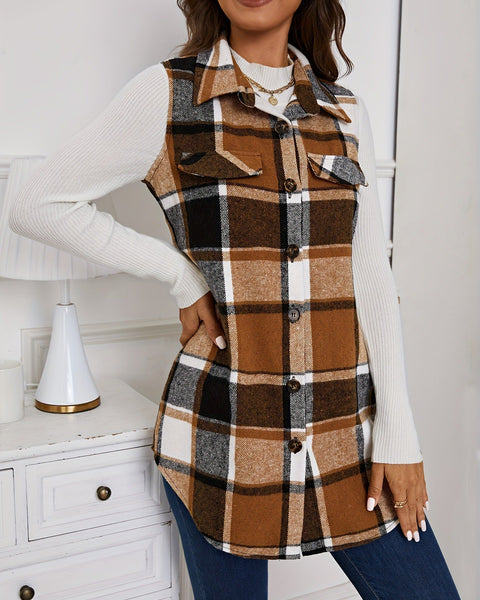 DELILA™ – Gilet à Col Boutonné Décontracté