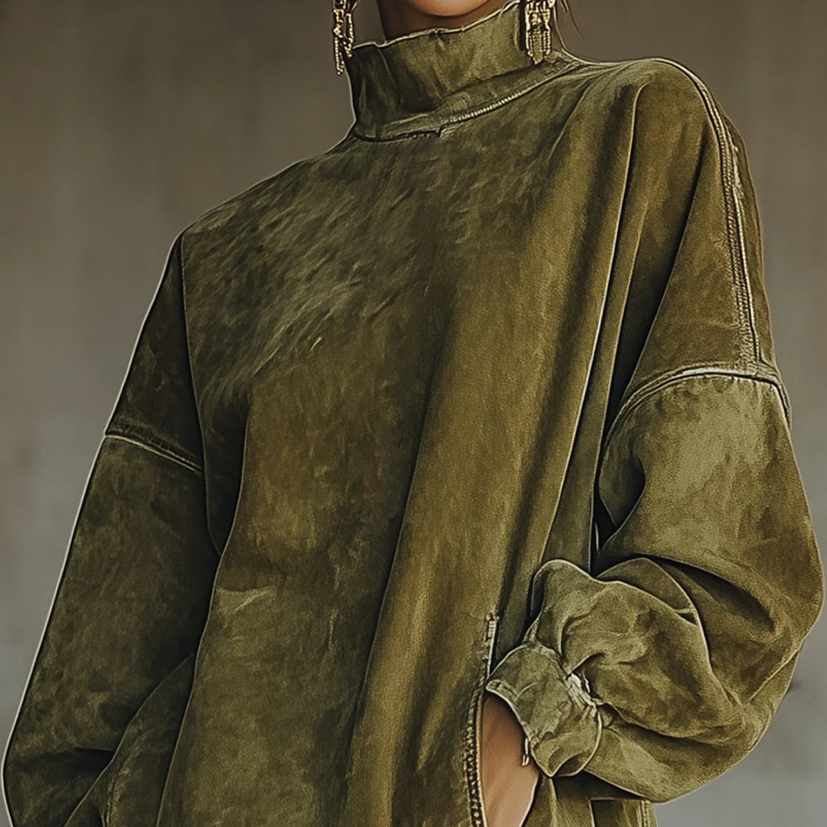 Sheri | Robe en Suède Frangé Confortable