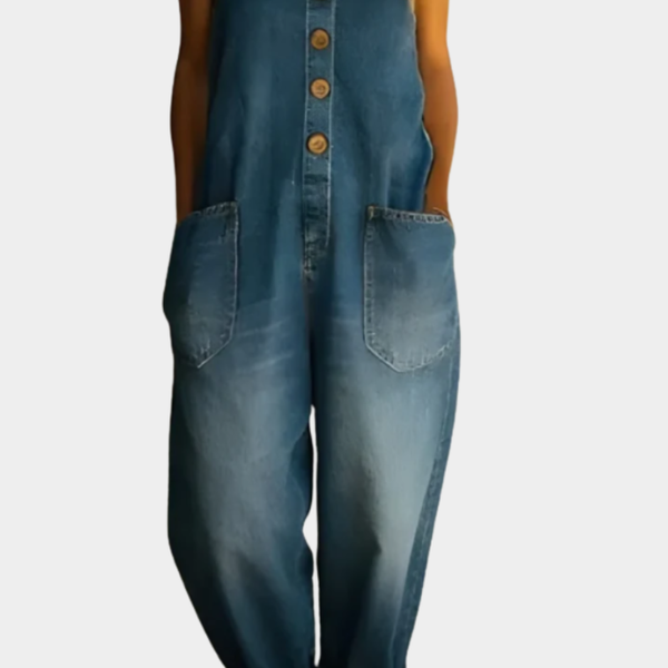 Margaret - Vintage Soft Cotton Denim-Look Overall