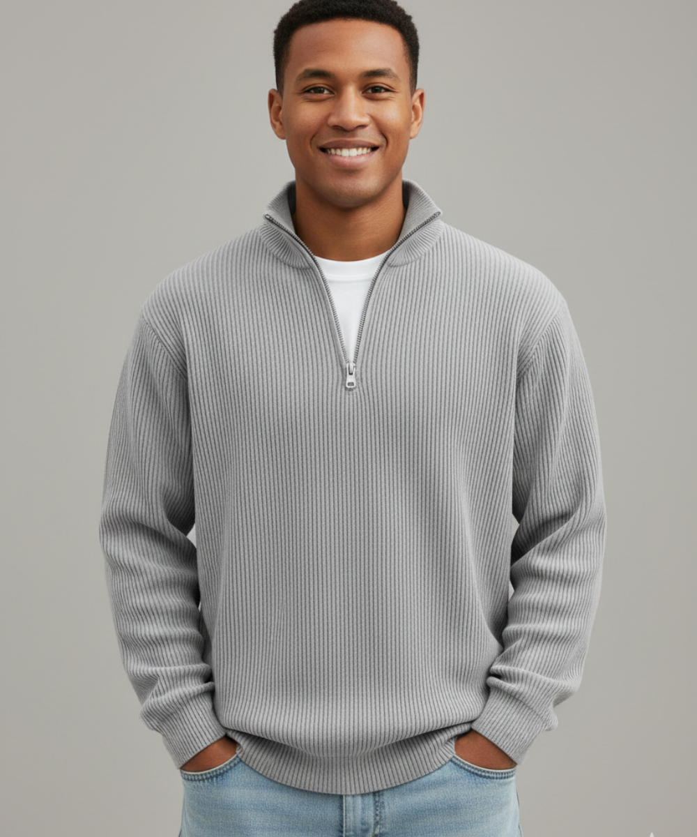 VALENCE | PULL ZIPPÉ CHALEUR LÉGÈRE POUR HOMMES