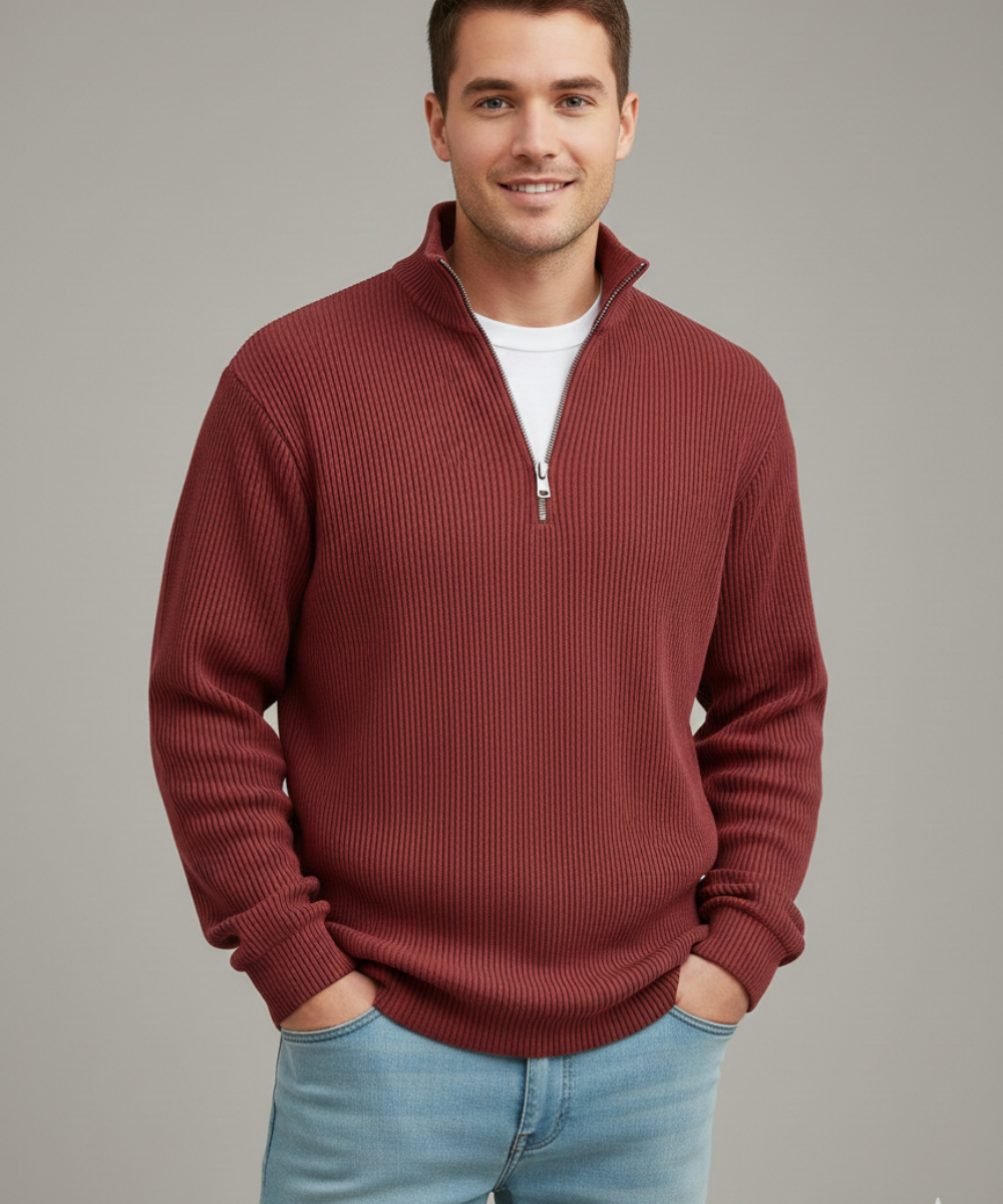 VALENCE | PULL ZIPPÉ CHALEUR LÉGÈRE POUR HOMMES