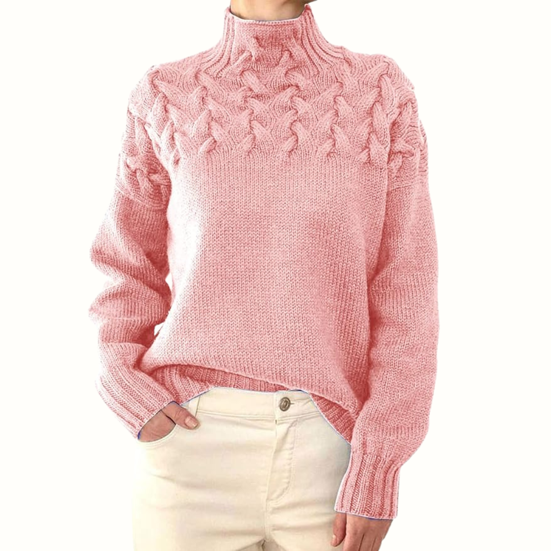 Elena | Pull Col Roulé Tricoté Chaud