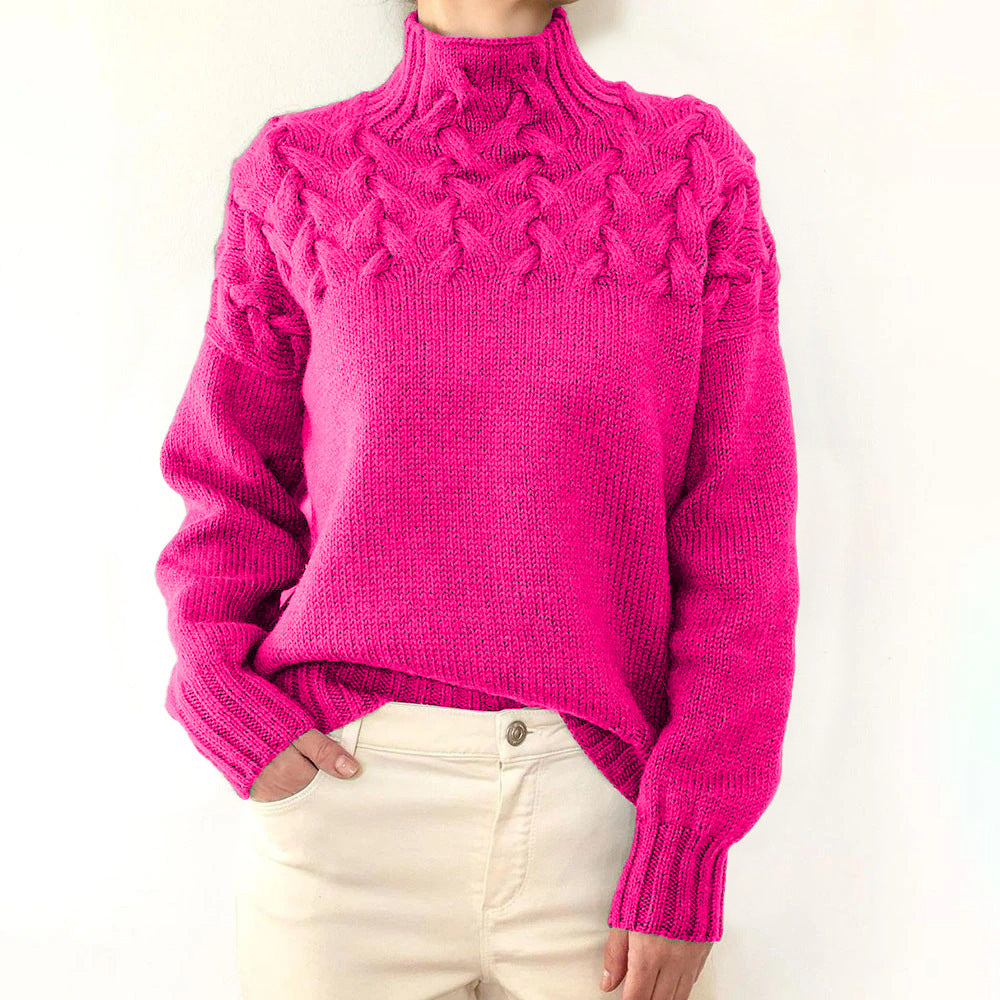 Elena | Pull Col Roulé Tricoté Chaud