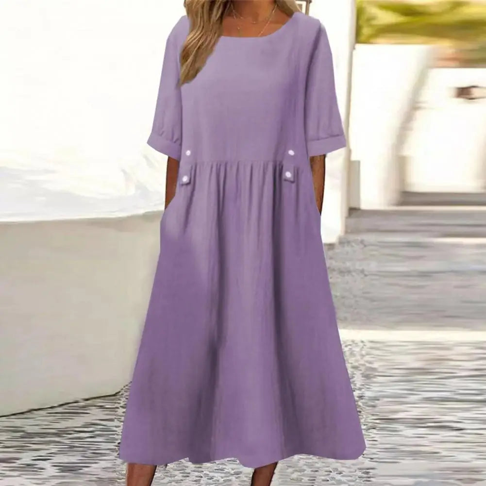 Melina | Soft Elegance Midi Dress— Comfort That Gives You Confidence
