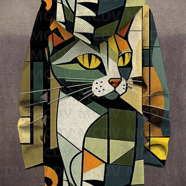 Frederica | Sweat à capuche chat géométrique